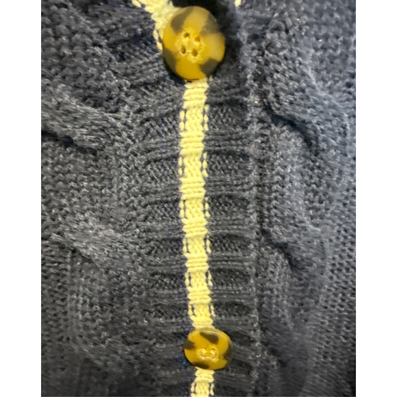 Women's ELOQUII Navy & White Cable Knit Cardigan Plus Size 26/28 - Picture 6 of 9